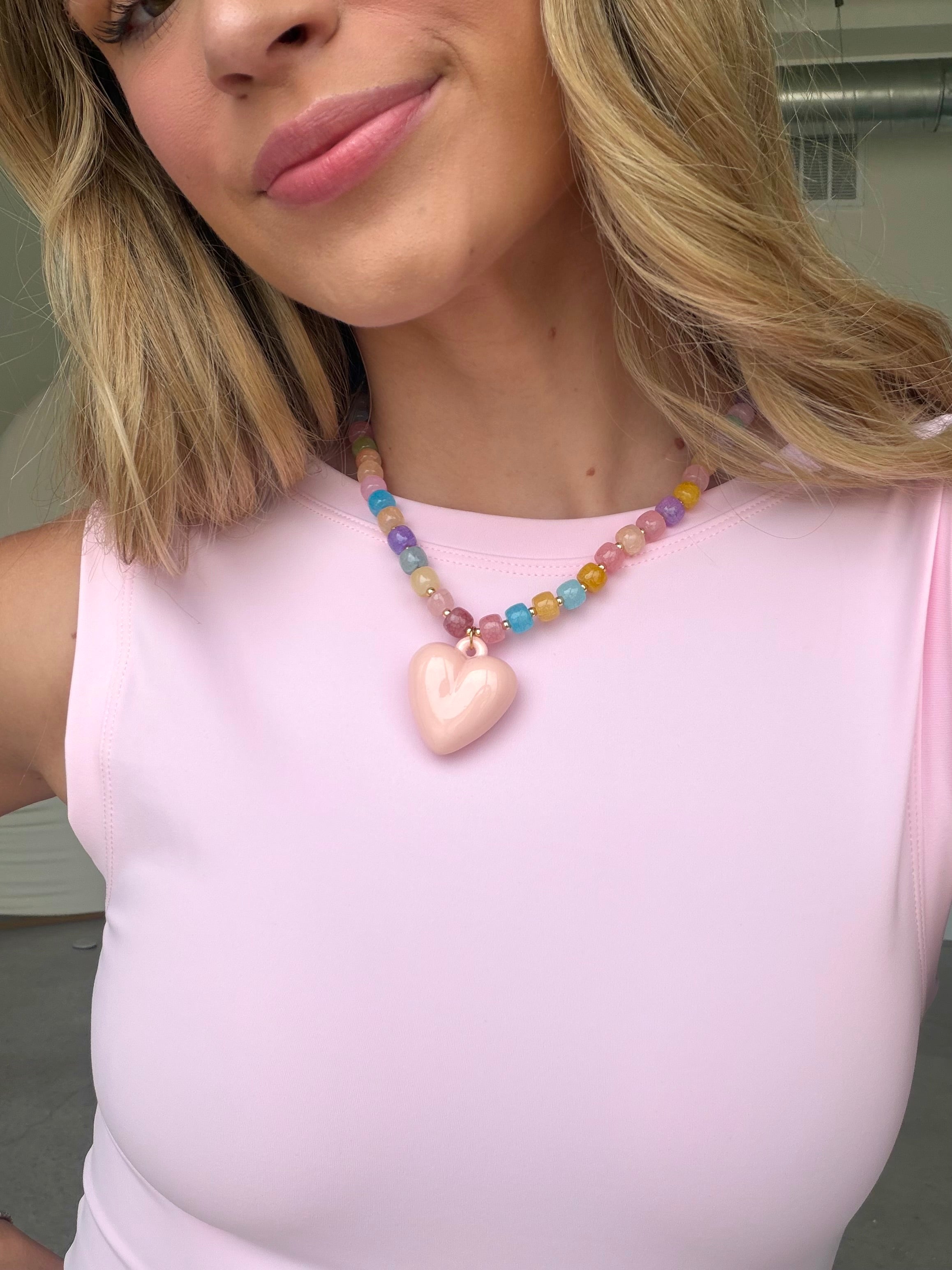 Happy Colorful Heart Necklace
