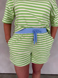Honeydew Striped Shorts
