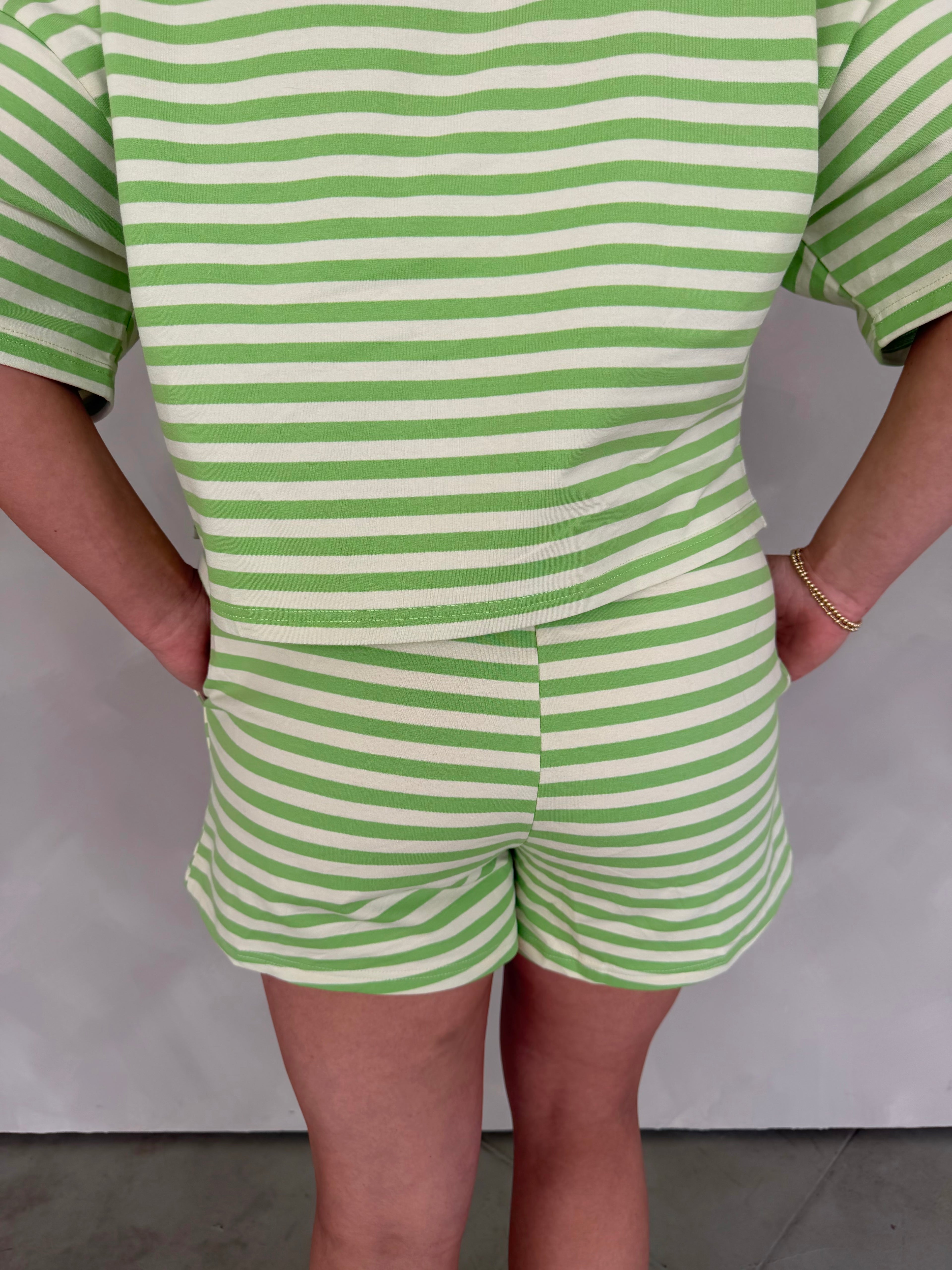 Honeydew Striped Shorts
